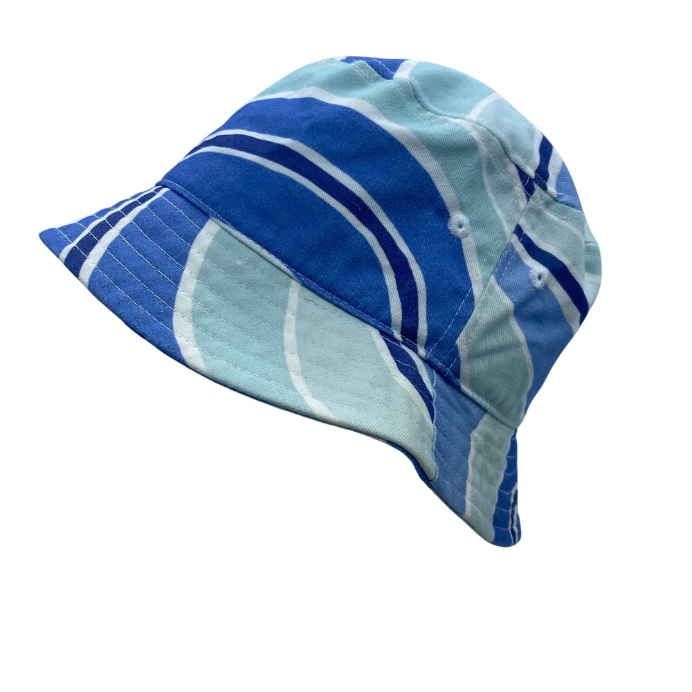 Hollister California Blue Striped‎ Swirl Bucket Hat One Size Summer Sun Cap